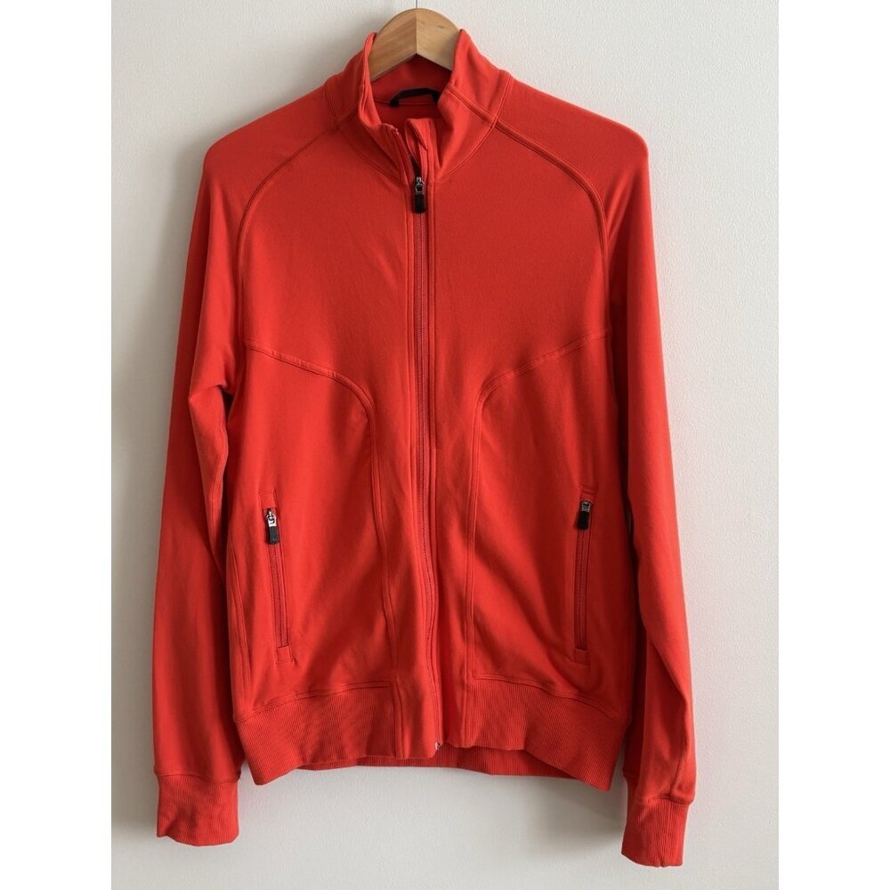 Lululemon Luon Men's Full Zip Jacket Orange Size Medium Active Sports Workout
